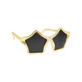 Ochelari in forma de stea, auriu cu lentile negre