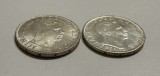 Lot 2 x 200 Lei 1942 Argint, Romania, UNC, ambele tipuri de scris pe muchie (A si B)