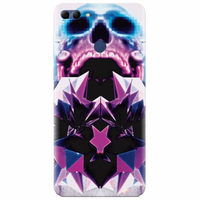 Husa silicon pentru Huawei Y9 2018, Abstract Framed Skull