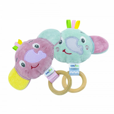 Jucarie pentru bebelusi BabyJem Elephant Toy (Culoare: Roz) foto