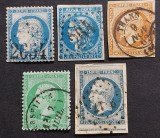 Franta,lot de 24 timbre,Ceres, Napoleon III si Semeuse lignee, neidentificate, Stampilat