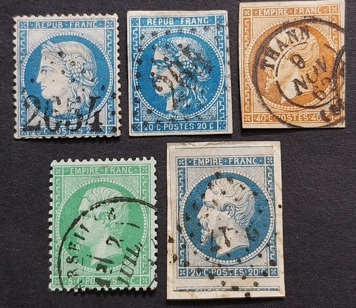 Franta,lot de 24 timbre,Ceres, Napoleon III si Semeuse lignee, neidentificate