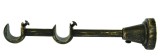 Consola galerie, dubla, deschisa, metal, 19 / 20 mm, negru auriu, 2 buc / set