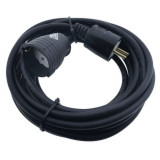 Cumpara ieftin Cablu prelungitor, lungime 10m, pentru alimentare electrica, cu stecher si cupla cauciucate, material bachelita, negru
