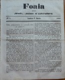 Cumpara ieftin Foaia pentru minte , inima si literatura , nr. 9 , 1862 , poezie Bolintineanu