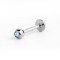 Piercing Ureche Labret - 1.2x8x3 - argintiu piatră albastră