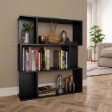 VidaXL Bibliotecă/Separator cameră, negru, 80x24x96 cm, lemn prelucrat