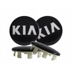 Capace de emblemă negru KIA 58 mm Set de 4 bucăți