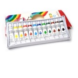 Tempera gouache 12 culori/cutie, tub 6ml, Yalong