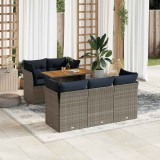 Cumpara ieftin Gossi set mobilier gradina cu perne, 6 piese, gri, poliratan