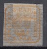 ROMANIA 1862 LP 8 PRINCIPATELE UNITE EMISIUNEA I - 3 PARALE PORTOCALIU HARTIE VARGATA ORIZONTAL GUMA ORIGINALA SARNIERA, Nestampilat