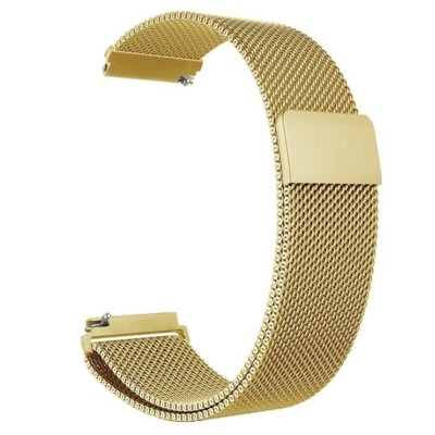 Curea metalica compatibila Fossil Q Crewmaster, Milanese Loop, telescoape Quick Release, 22mm, Auriu foto
