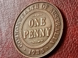 One 1 penny 1935 Australia, stare aUNC/UNC- [poze], Australia si Oceania, Cupru (arama)
