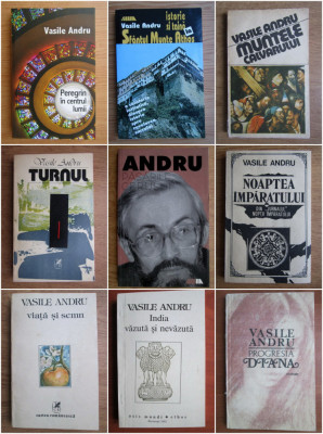 Pachet 9 carti VASILE ANDRU - bibliofilie - scriitor bucovinean - spiritualitate foto