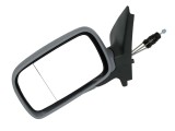 Oglinda exterioara VW Polo (6Kv) Classic/Combi 11.1995-06.1999 Partea Stanga Crom Asferica Manuala Prin Cablu Fara Incalzire 6K1857507G, carcasa grun