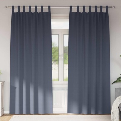Perdele cu perdele 2 pcs Antracit 260 x 140 cm Poliester foto