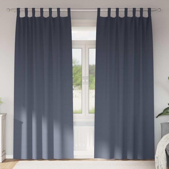 Perdele cu perdele 2 pcs Antracit 260 x 140 cm Poliester