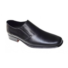 Pantofi eleganti barbati din piele naturala - Model negru fara siret GKR