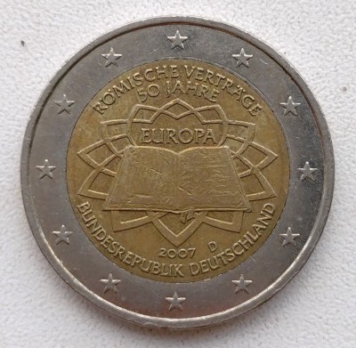Moneda Germania - 2 Euro 2007 - Tratatul de la Roma - D foto