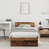 vidaXL Cadru de Pat fără Saltea cu Tăblie din Lemn Vechi 90x190 cm