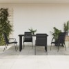 VidaXL Set mobilier de grădină, 5 piese, negru, oțel și textilenă 3200712