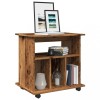 Dulap cu roti Gossi, lemn vechi, 60x45x60 cm, lemn prelucrat, mobil, depozitare, rafturi, design atemporal, maro