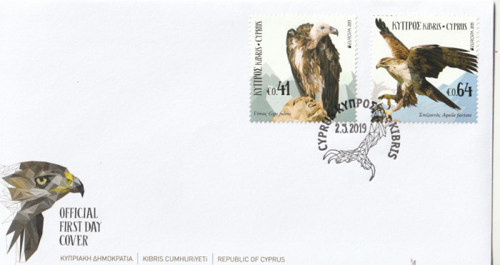 Fauna,CEPT,Vulturi,FDC,Cipru.