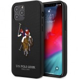 Husa TPU U.S. Polo Embroidery pentru Apple iPhone 12 Pro Max, Neagra USHCP12LPUGFLBK