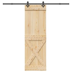 vidaXL Ușă glisantă cu set de feronerie 70x210 cm, lemn masiv de pin 3332778