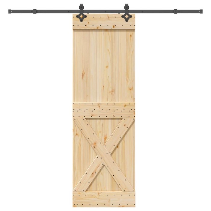 vidaXL Ușă glisantă cu set de feronerie 70x210 cm, lemn masiv de pin