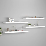 Rafturi de perete suspendate, 4 buc., alb, 90x23,5x3,8 cm, MDF GartenMobel Dekor, vidaXL