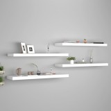 VidaXL Rafturi de perete suspendate, 4 buc., alb, 90x23,5x3,8 cm, MDF