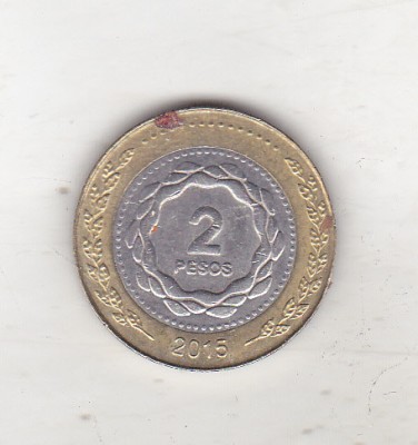 bnk mnd Argentina 2 pesos 2015 bimetal foto