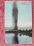 Carte postala, Campina, eruptia Sondei nr.65 Schela Bucea, 1907