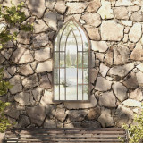 Oglinda de gradina, nisipiu, 100x45 cm, fier uz exterior GartenMobel Dekor, vidaXL