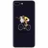 Husa silicon pentru Apple Iphone 8 Plus, ET Riding Bike Funny Illustration