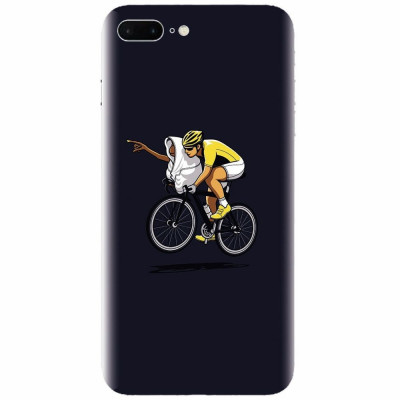 Husa silicon pentru Apple Iphone 7 Plus, ET Riding Bike Funny Illustration foto