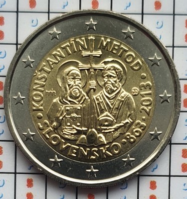 Slovacia 2 euro 2013 UNC - Constantine and Methodius - km 128 - E001 foto