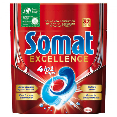 Detergent Pentru Masina De Spalat Vase, Somat, Excellence, 32 tablete foto