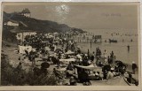 1928 CP Plaja Movila / Carmen Sylva / Eforie Sud animata / circulată Coman Georgescu, comerciant si antreprenor din Focșani / Edito Foto LUX Constanta