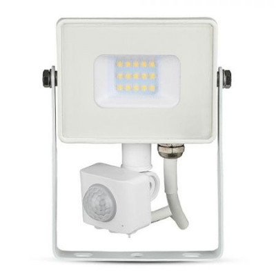 Reflector LED, 10 W, 800 lm, 4000 K, senzor miscare, lumina alb neutru, Alb foto