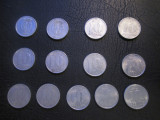 Germania Democrata _ lot 13 monede de 10 pfennig, Europa, Aluminiu