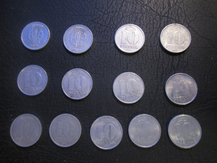 Germania Democrata _ lot 13 monede de 10 pfennig