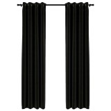 Cumpara ieftin Perdele opace, aspect panza, 2 buc., antracit, 140 x 245 cm