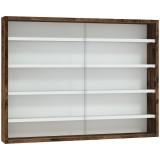 HOMCOM Dulap Vitrină de Perete cu 2 Uși din Sticlă și 4 Rafturi Reglabile | Aosom Romania