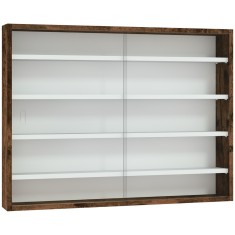 HOMCOM Dulap Vitrină de Perete cu 2 Uși din Sticlă și 4 Rafturi Reglabile | Aosom Romania