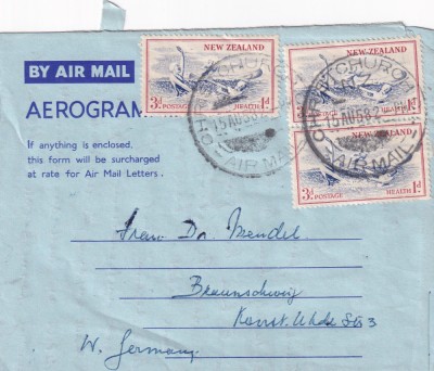 FILATELIE TEMATICA - PLIC NOUA ZEELANDA TEMATICA AVION AVIOANE AVIATIE AIRMAIL AEROGRAMA foto