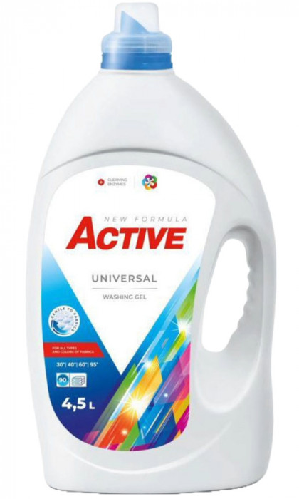 Detergent Universal de rufe lichid Active, 4.5 litri, 90 spalari