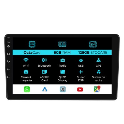 Navigatie Dedicata Peugeot 407 (2004 - 2011), 9Inch, 6Gb Ram, 128Gb Stocare, Carplay foto