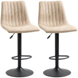 Set 2 scaune bucatarie/bar, Gary, rotative, poliester, otel, bej si negru, 47.5x57.5x95-116 cm GartenVIP DiyLine, ART